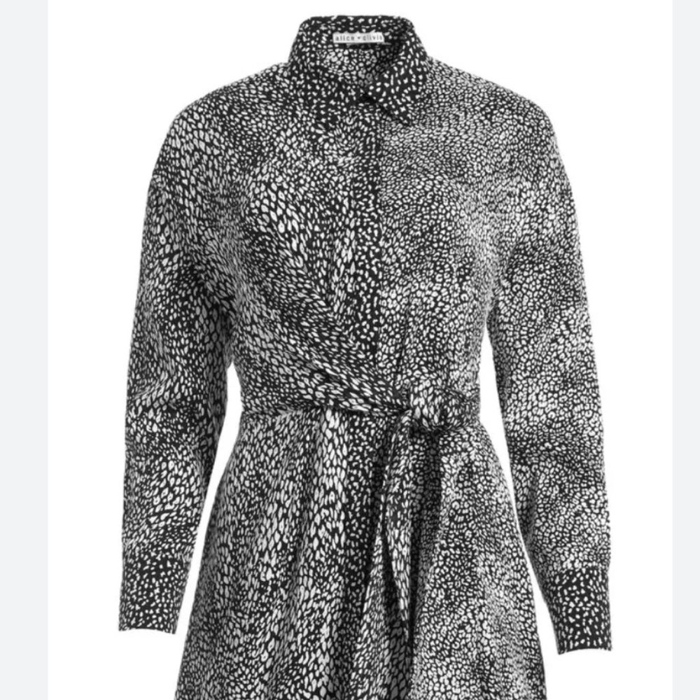 Alice + Olivia - JODI COLLARED TIE WAIST MINI DRESS